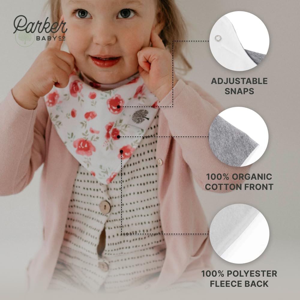 Parker Baby Bandana Drool Bibs 8 Pack Baby Bibs for Boys, Girls, Unisex - Soft & Stylish Teething Bibs for Babies