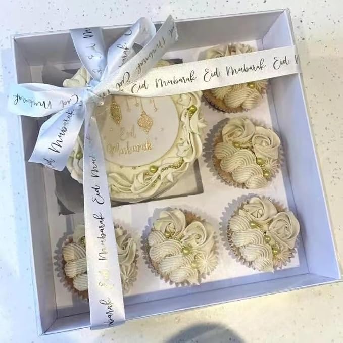 Bento Cake and Cupcake Box 4-inch Cake and 5 Cupcakes Box 10 Sets for Family Dinner Birthday Party Picnic Gift