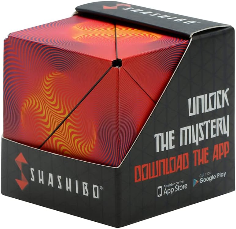 Shashibo Shape Shifting Box - Award-Winning Fidget Toy w/ 36 Rare Earth Magnets - Fidget Cube Transforms Into Over 70 Shapes, Sensory Toy Gift for Kids, Teens, and Adults (Optical Ilusion)