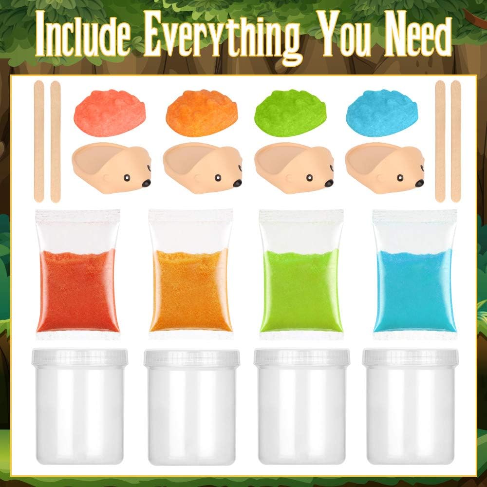 XXTOYS Crystal Growing Kit for Kids - 4 Vibrant Colored Hedgehog to Grow - Science Kits for Kids Age 6-8, Toys for Boys Age 8-12, Great Gifts Idea for 9 Year Old Girls, STEM Projects