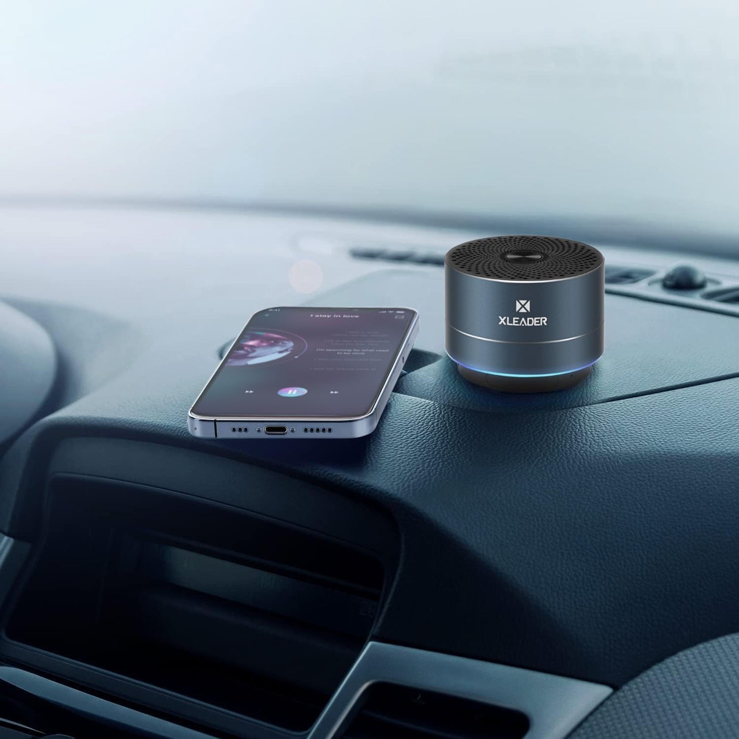 XLEADER Small Bluetooth Speaker, IPX6 Waterproof Shower Speaker, Crystal Sound&Rich Bass, 12H Playtime, with Silicone Lanyard and Suction Cup, Perfect for Laptop, Computer, Car, Bathroom, Ideal Gifts
