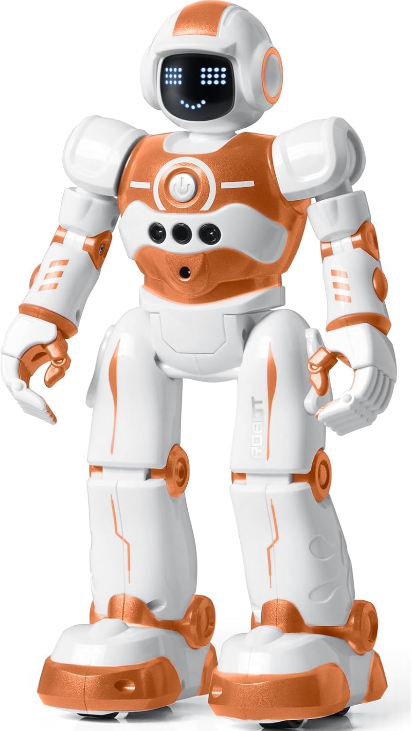 Robot Toys for Kids,Programmable Remote Control Smart Walking Dancing Robot Toy with Gesture & Sensing for Age 4 5 6 7 8 9 10 Year Old Boys for Birthday Present,Orange