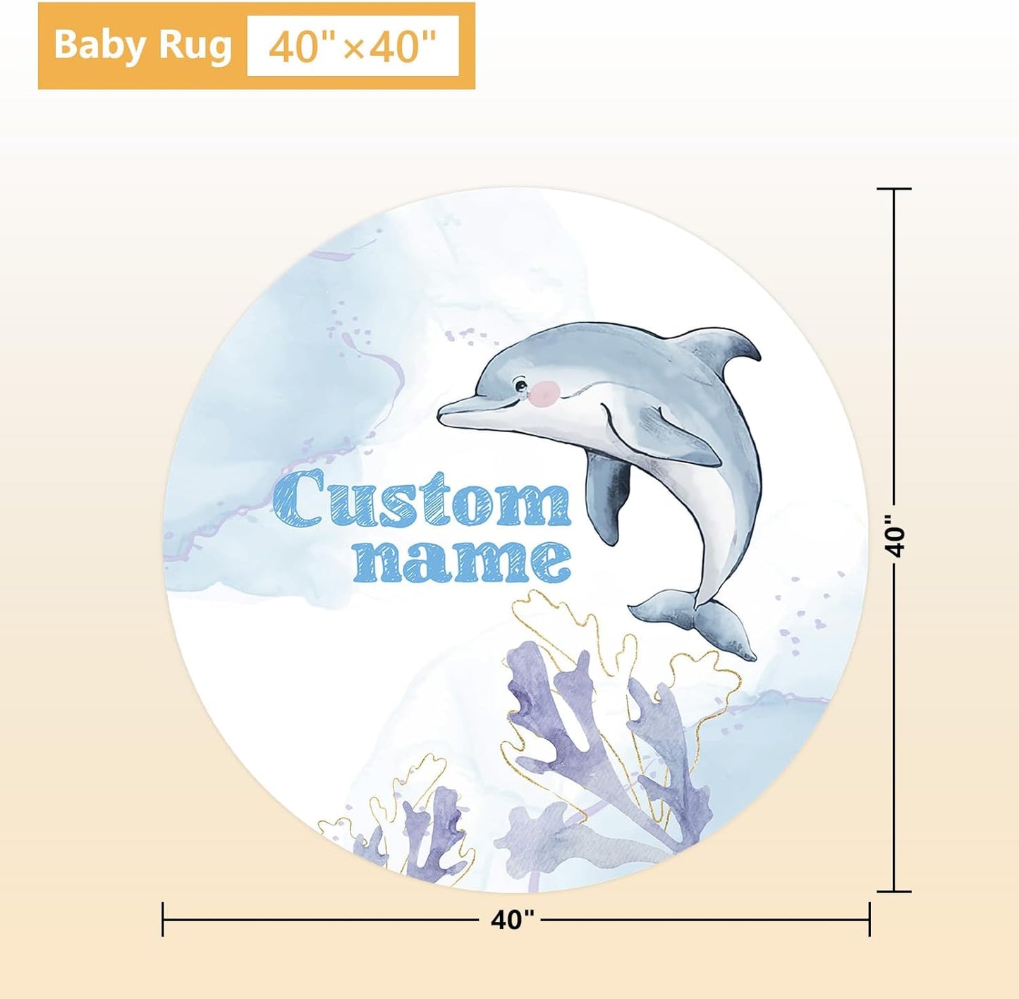 Personalized Baby Crib Bedding Set, 5 Pcs Custom Name Nursery Bedding Set, Blue Dolphin Baby Bedding Set for Girls Boys, Double Layer Baby Crib Sets, Customized Gifts for Toddlers Kids Infants