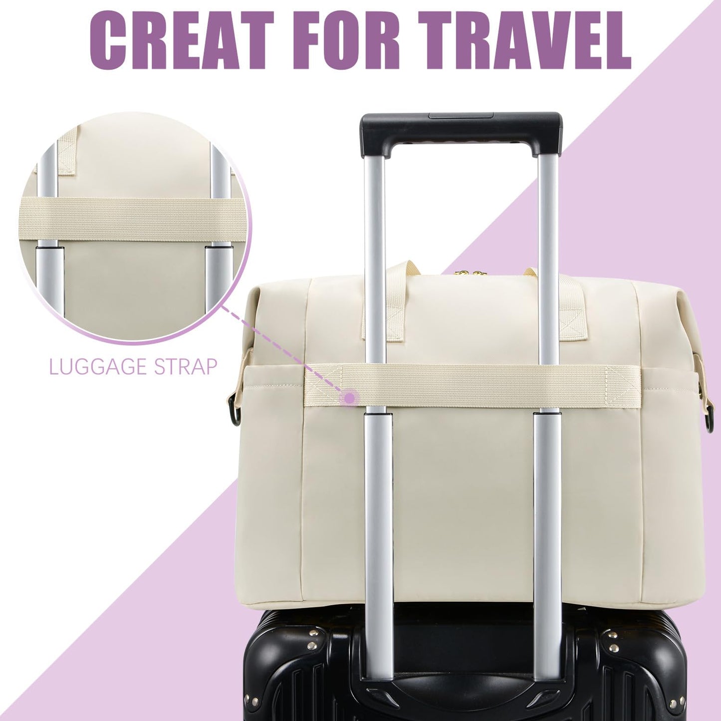 Tuwubi Diaper Bag Tote,Baby Diaper Bag with Pacifier Case Large Travel Diaper Tote Caddy for Mom and Dad Multifunction Large Baby Bag - M-White