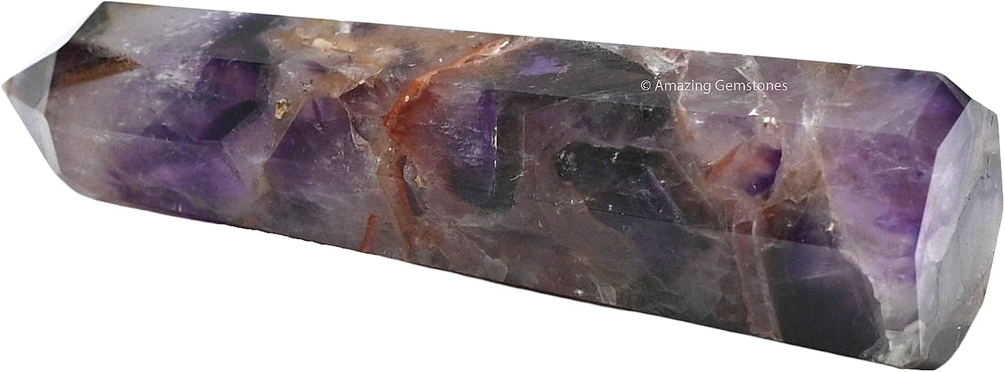 Amazing Gemstone Amethyst Chevron Crystal Towers ~ Natural Healing Crystal Point Obelisk for Reiki Healing and Crystal Grid (3- Inch)
