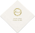 Weddingstar Personalized Printed Paper Napkins 3-Ply 50 Pack - Luncheon White