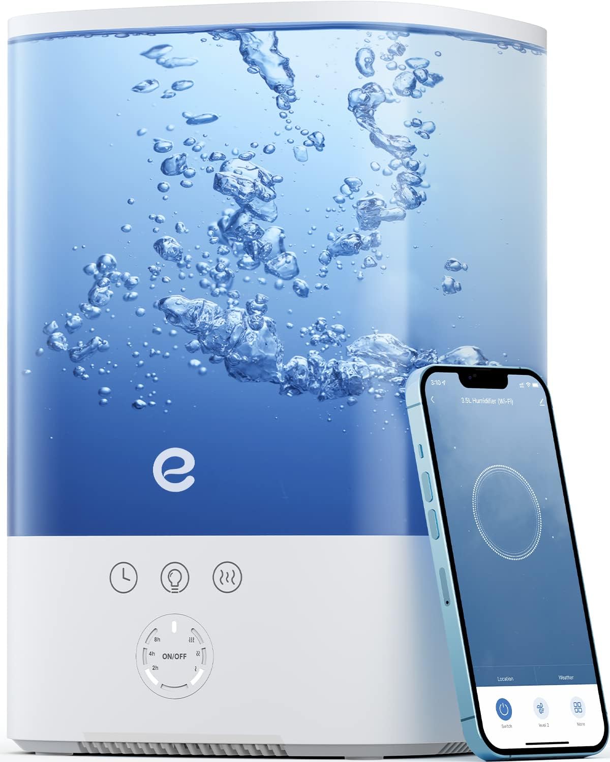 Esemoil Humidifiers for Bedroom, 3.5L Top Fill Cool Mist Humidifier for Baby Nursery & Plants, Oil Diffuser, 40 Hour & 8 Color Night Light, 28dB Quiet, 360° Nozzle, Auto Shut-Off and BPA Free