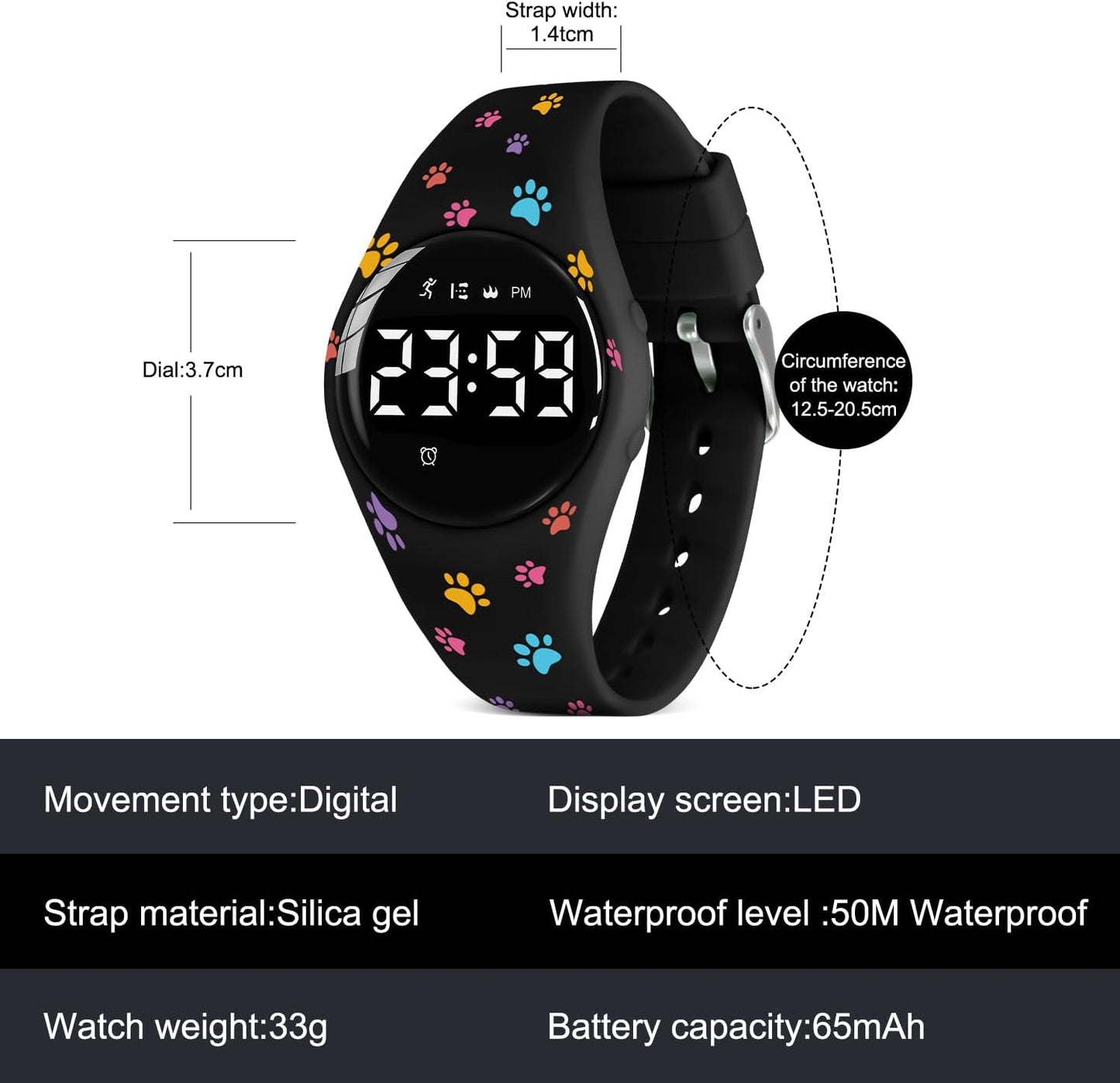 Kids Watches for Girls Boys Digital Sport Watch with Step Counter Pedometer Vibration Alarm Clock, No App Waterproof Fitness Tracker Kids Watch Boys Girls Teens Students Ages 5-16