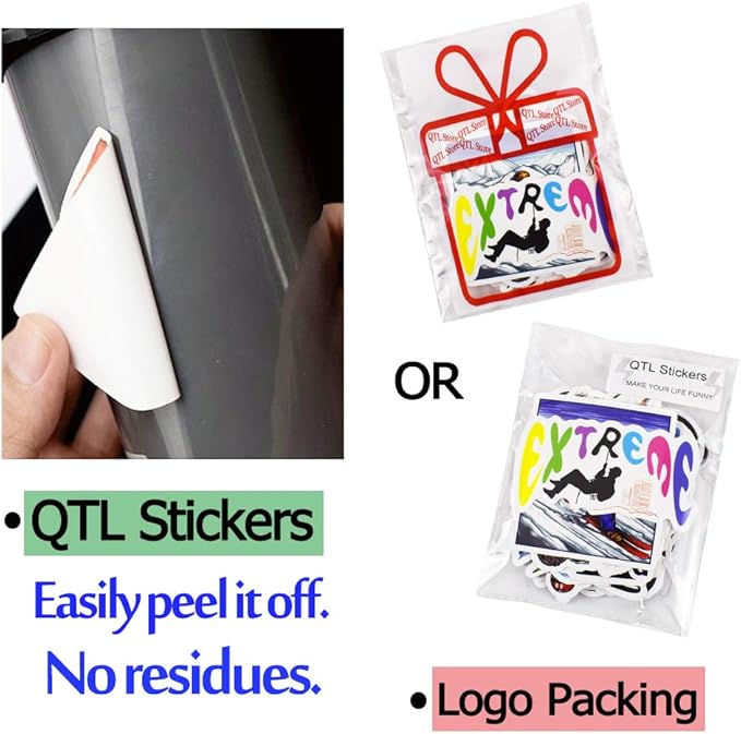 QTL Sport Stickers for Teens Kids Sport Stickers for Water Bottle Skateboard Laptop Waterproof Vinyl Packs 50Pcs