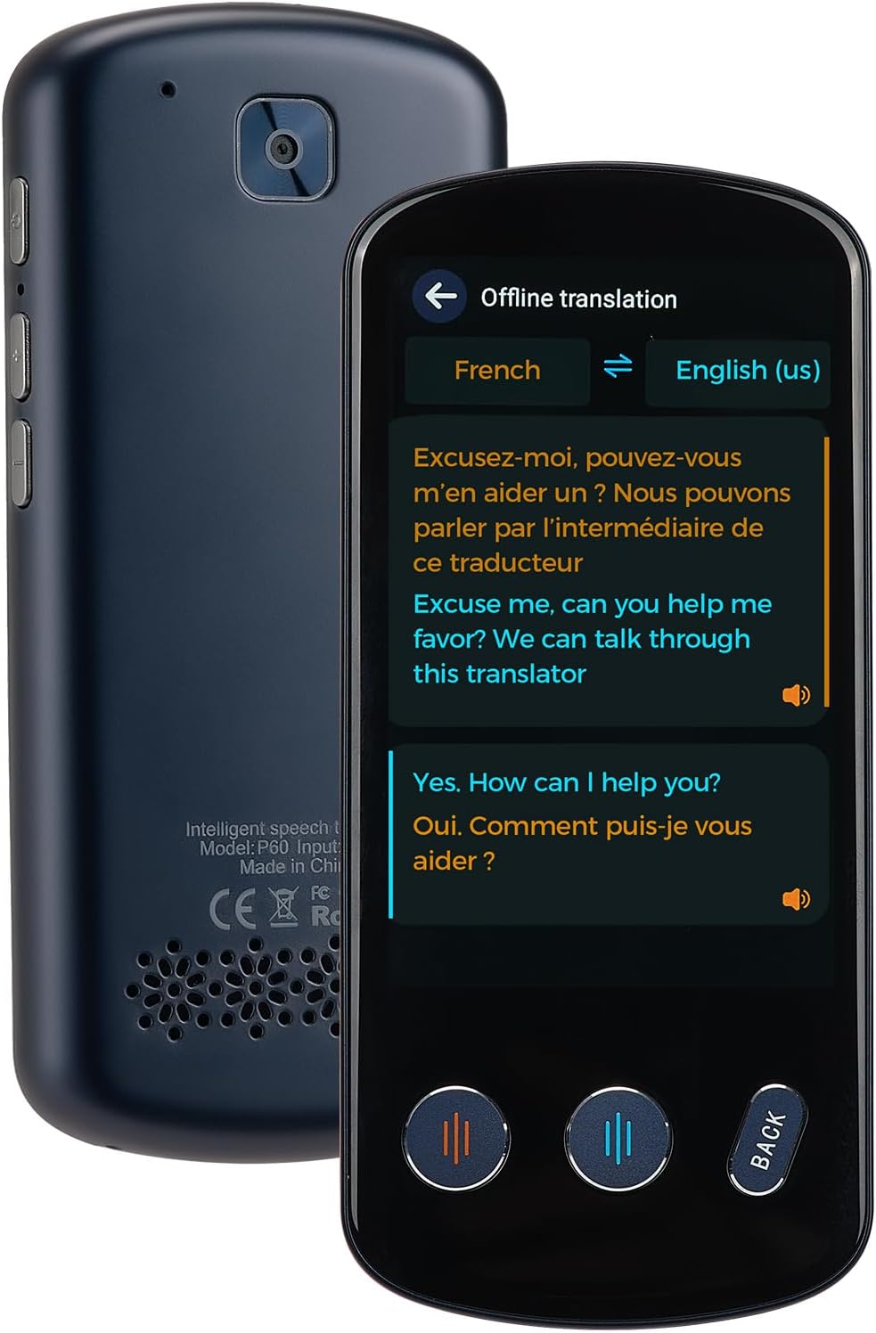 SVANTTO P60 AI Language Translator Device, Supports 142 Two Way Real-Time Voice Language Translation, No WiFi Needed, 8H Battery Life, Offline&Recording&Photo Translation for Travel Business Learning