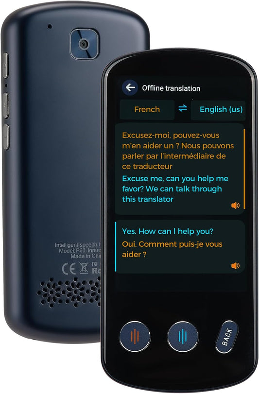 SVANTTO P60 AI Language Translator Device, Supports 142 Two Way Real-Time Voice Language Translation, No WiFi Needed, 8H Battery Life, Offline&Recording&Photo Translation for Travel Business Learning