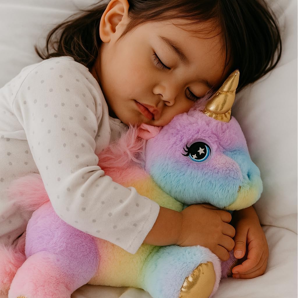 Cuteoy Glowing LED Unicorn Light-up Nightlight Toys Musical Plush Stuffed Animal Singing Lullabies Birthday Christmas Plushies Gifts for Kids Boys Girls,13"
