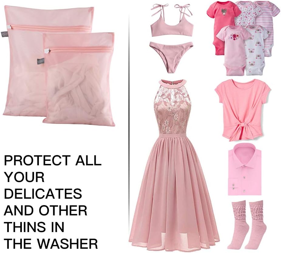 Kimmama Laundry Bag Mesh Wash Bags, Washing Machine Wash Bag, Net Washer Sack with Zipper, Dryer Pouch for Cleaning and Drying Cloths, Garment, Delicates, T-shirt, Underwear, Bra, Pant, Small Toys