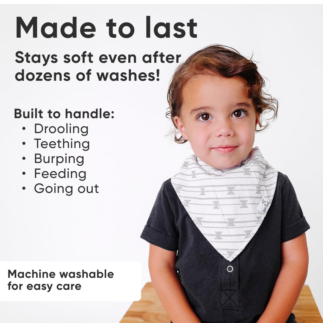 Copper Pearl 6 Pack Soft Cotton Baby Bibs for Drooling and Teething, Absorbent Drool Bibs for Baby Girl and Boy, Adjustable to Fit Newborns to Toddlers, Tons of Styles (Hawk Set)