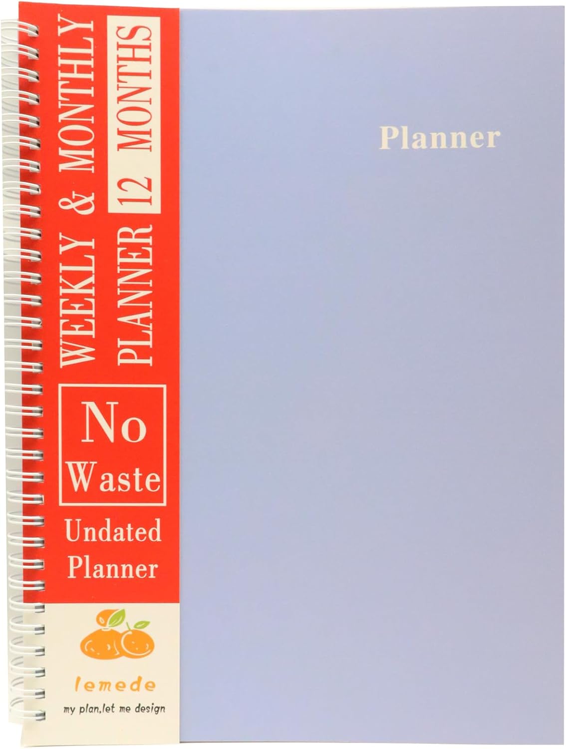 A4 Large Undated Weekly and Monthly Planner, 12 Months No Waste Handwritten Date Weekly To Do List Notebook with Goal & Organizer Pocket, 8.5" x 11" Blank Monthly Planner for Women Work School Home