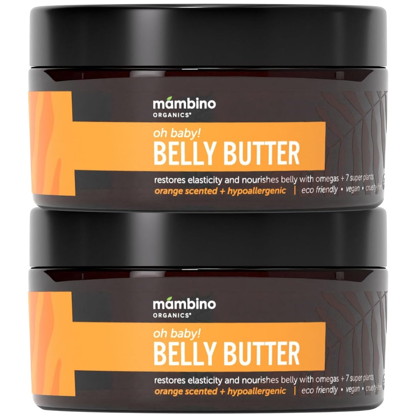 Mambino Organics Oh Baby! Belly Butter – Organic Stretch Mark Cream for Pregnancy with Dutch Shea & Cocoa Butter – Vitamins, Omegas for Elasticity – Cruelty-Free Maternity Care, 2-Pack 4 fl oz