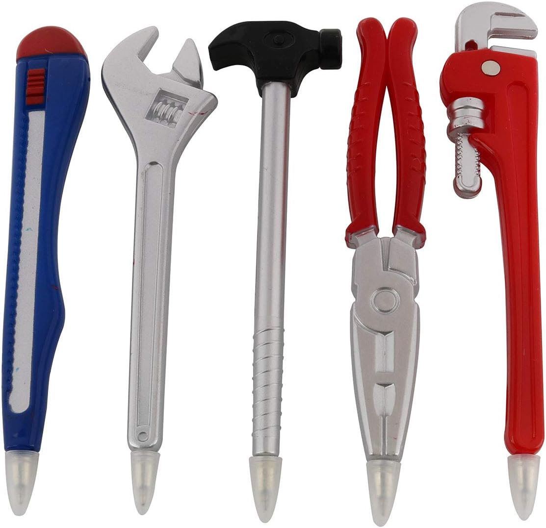 E-outstanding 5PCS Black Ink Ballpoint Pens Novelty Tool Pens Set for Students Kids School Office Supplies Gift Children Toy