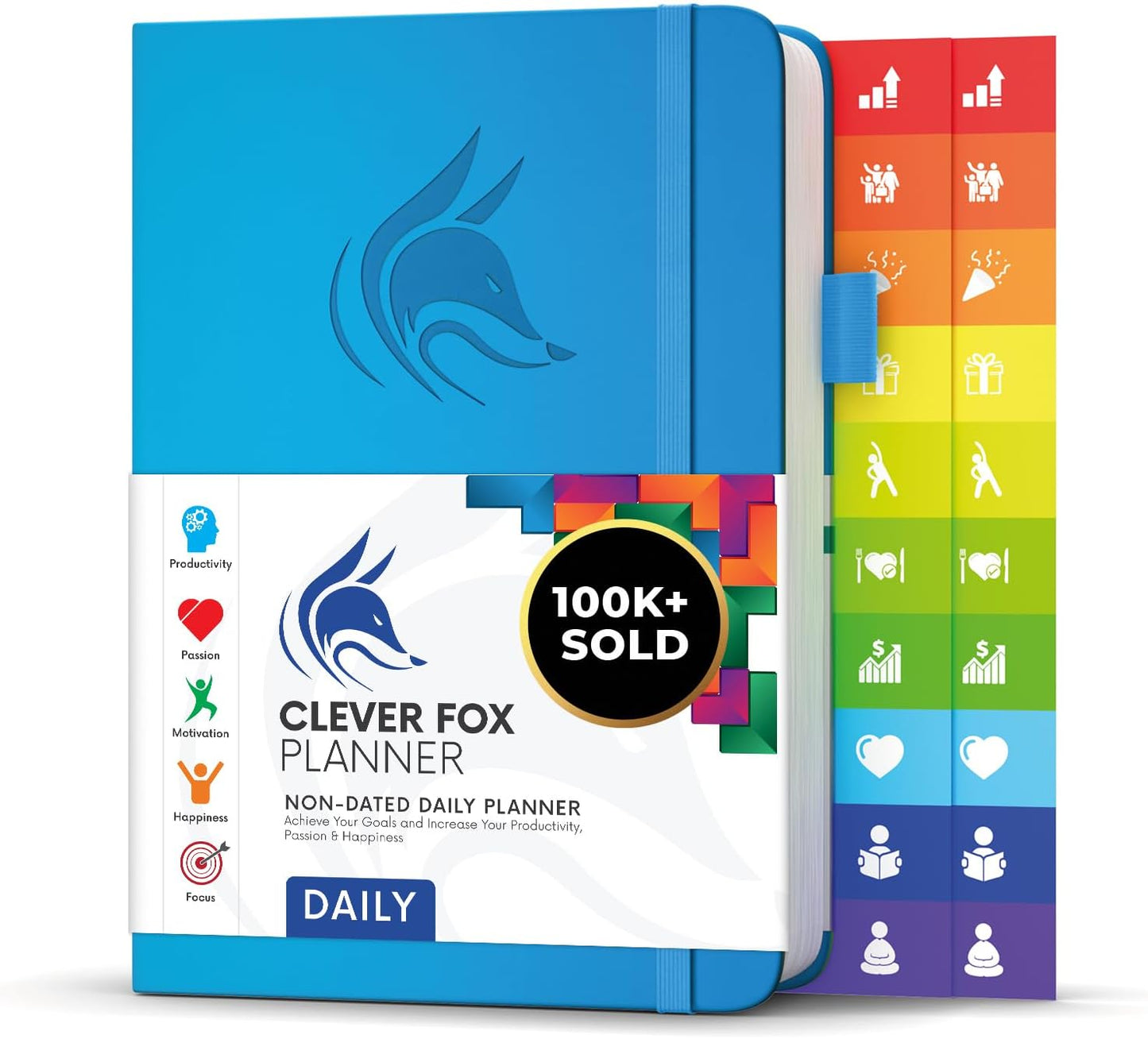 Clever Fox Daily Planner – Undated Planning Notebook with Hourly Schedule & To-Do List – Personal Day Task & Work Organizer, 6 Months (Sky Blue)