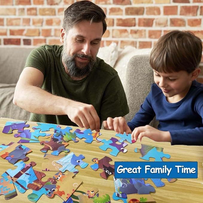 Jumbo Floor Puzzle for Kids, Large Jigsaw Puzzles 35 Piece for Kids Ages 3-5,Preschool Learning & Education Toys, Gifts for 4-8 Year Old Boys and Girls (Marine Animals 2)