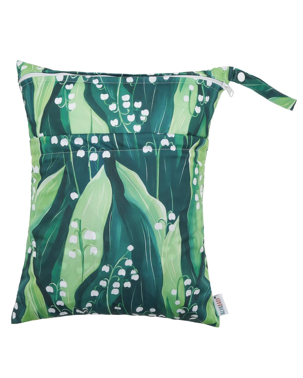 ALVABABY 2pcs Cloth Diaper Wet Dry Bags Waterproof Reusable with Two Zippered Pockets Travel Beach Pool Daycare Soiled Baby Items Yoga Gym Bag for Swimsuits or Wet Clothes 2LM13