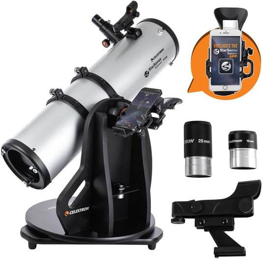 Celestron StarSense Explorer 150AZ App-Enabled Telescope – 150mm Tabletop Dobsonian with Smartphone Dock & StarSense App – iPhone & Android Compatible – Easy-to-Use for Beginners