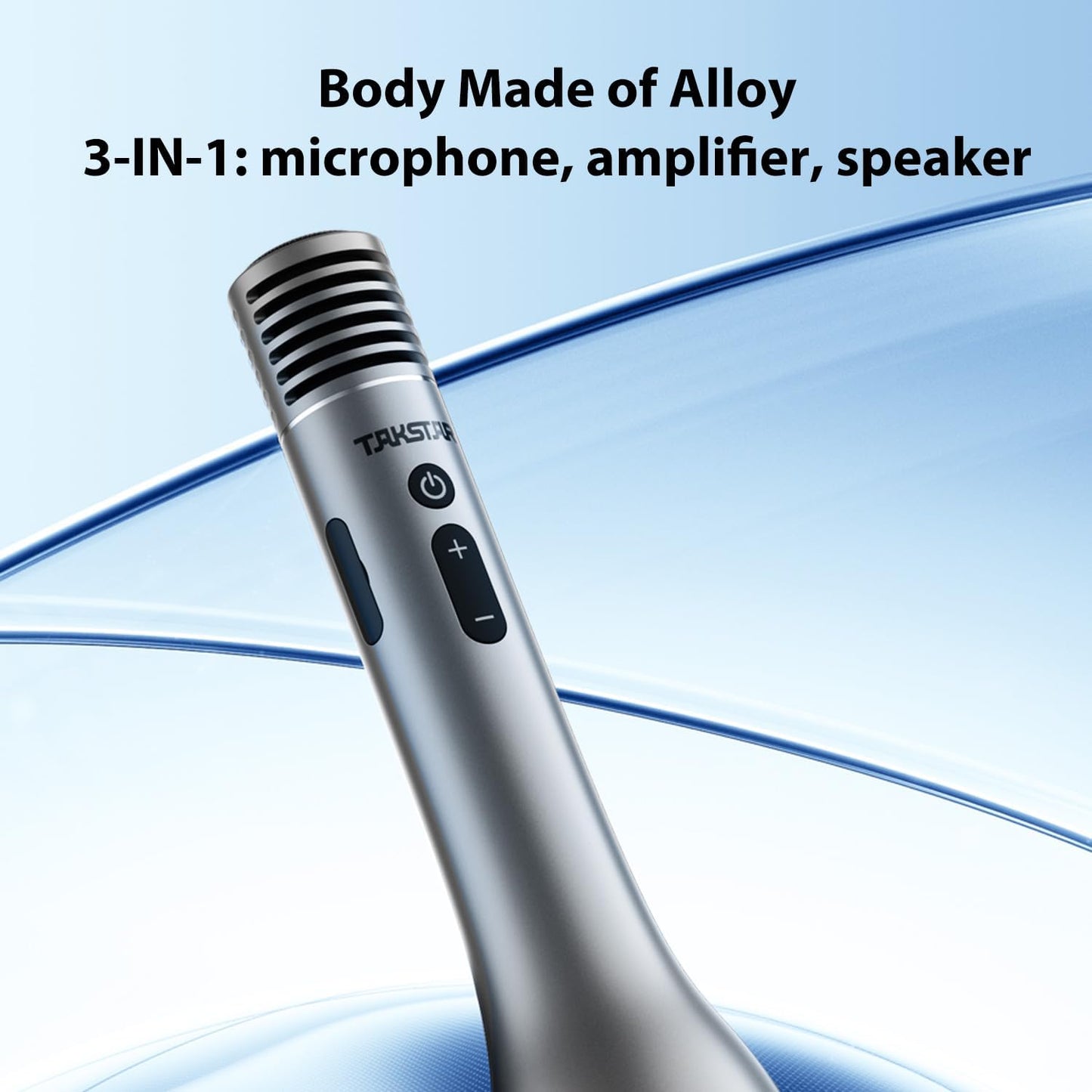 TAKSTAR Bluetooth Microphone Karaoke Wireless Mic & Voice Amplifier Microphone with Speaker, 4 Sound Effects & TF Card, 12W Portable Handheld Mic for Meeting Outdoors Speech Party Teaching(DA12)