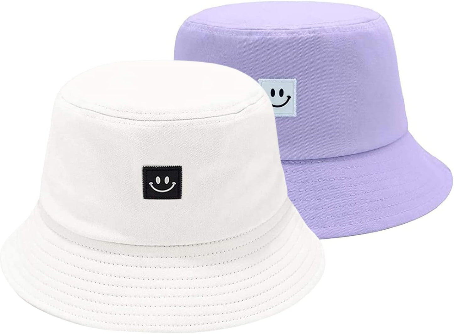 Kids Sun Hat Smile Face Bucket Hat for Girls Boys Summer Sun Protection Cotton Unisex Beach Cap
