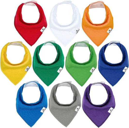 DiaperSquad's Baby Bibs for Drooling and Teething, Bibs for Boys, Baby Girl - Solid Cotton Baby Drool Bibs
