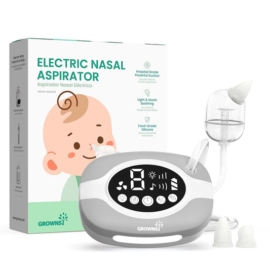 GROWNSY Electric Nose Suction for Baby, Hospital-Grade Nasal Aspirator with Night Light,Soothing Lullabies, Baby Nose Sucker with 9 Adjustable Suction Levels