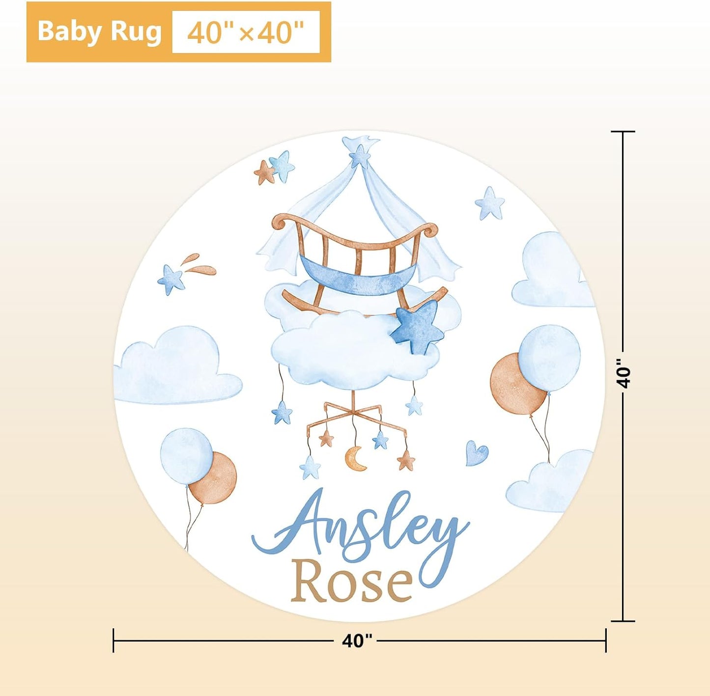 Personalized Baby Crib Bedding Set, 5 Pcs Custom Name Baby Crib Set with Double Layer Blanket, Soft Blue Moon Bear Nursery Bedding Set for Girls Boys, Customized Gifts for Toddlers Infants
