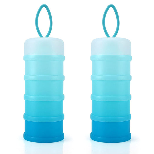 Accmor Baby Formula Dispenser On The Go, Stackable Travel Formula Container, Non-Spill Milk Powder Baby Kids Snack Storage Container, BPA Free, 2 Packs