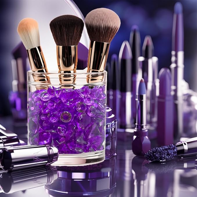 HappyFiller Fall Thanksgiving Decoration 720 Pcs Purple Acrylic Diamonds Gems,Wedding Diamond Confetti Party Favor,Table Scatters,Treasure Gemstones,Floral Home Centerpieces,Mix 0.8" and 0.4"