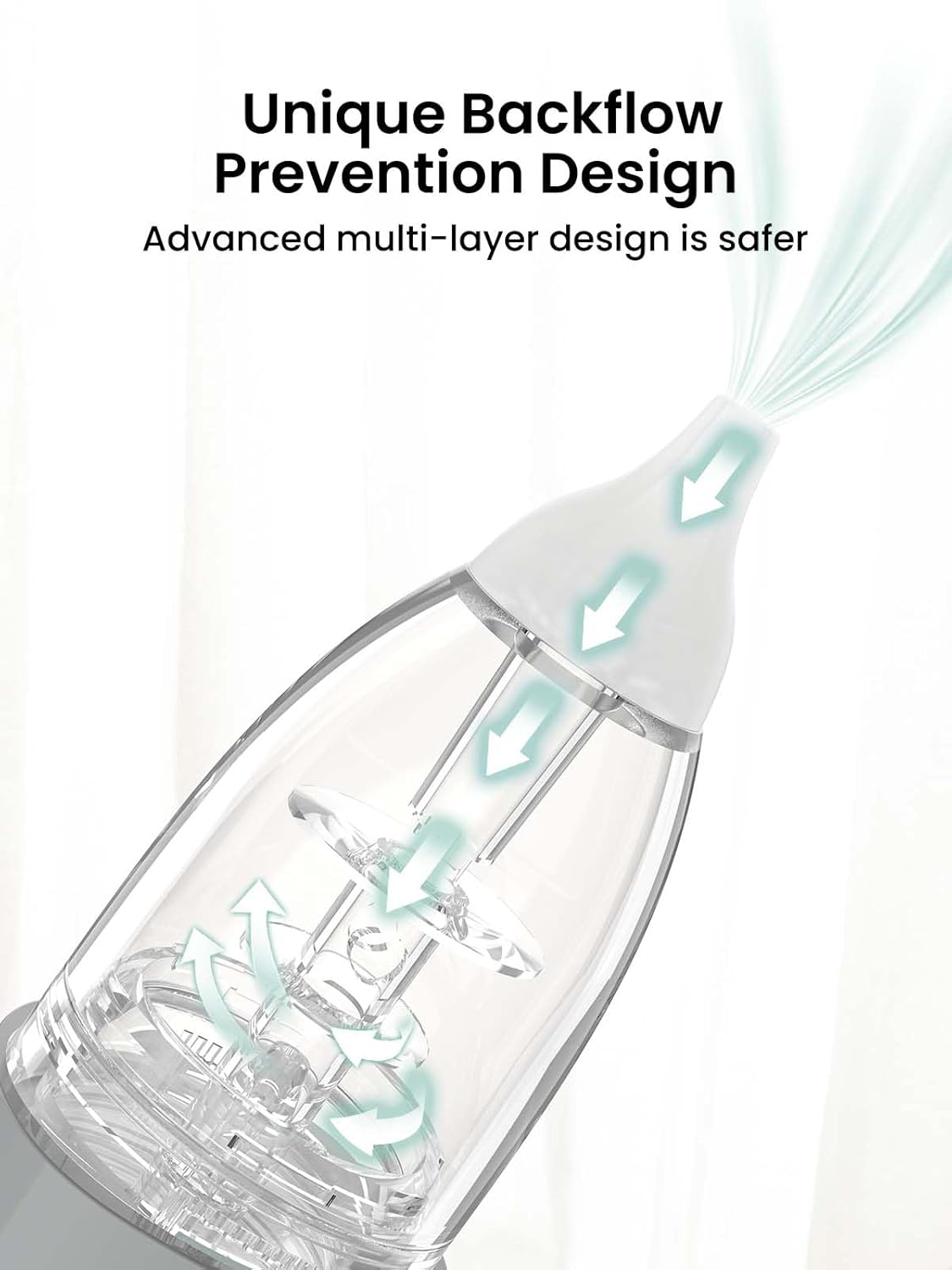 GROWNSY Nasal Aspirator for Baby with 2 Larger Suction Chambers and 6 Food-Grade Soft Silicone Tips, Grey