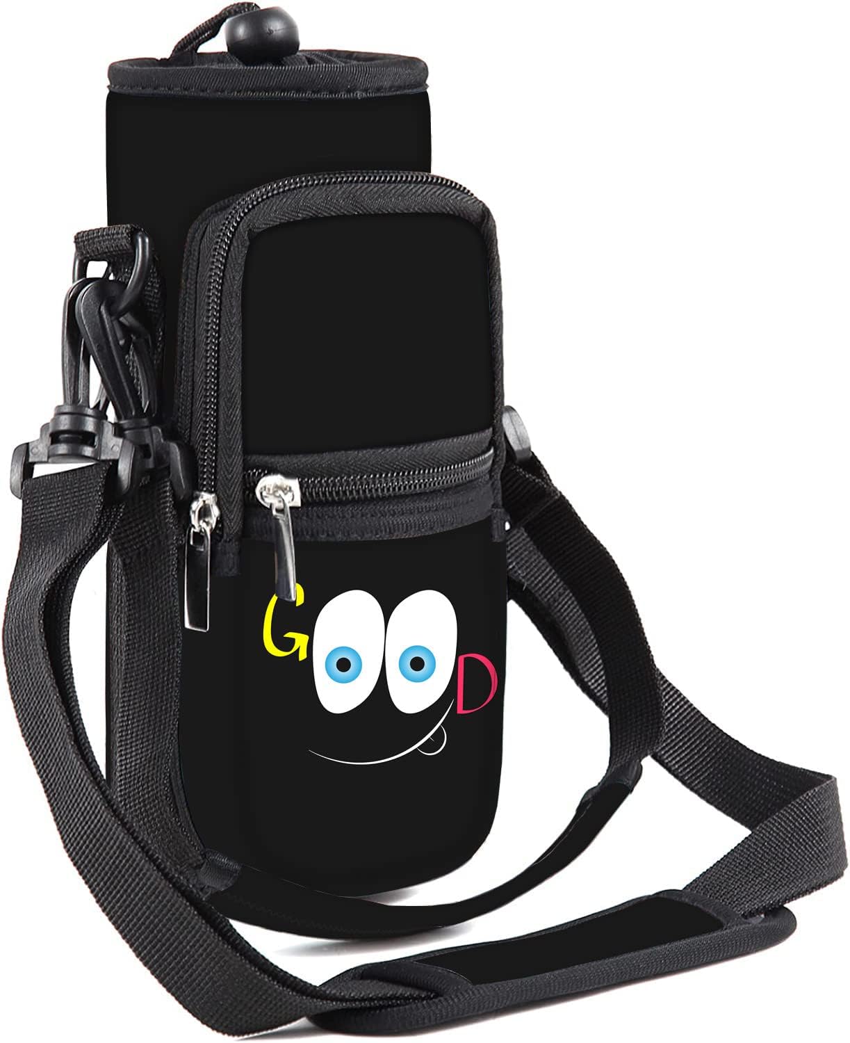 25/32/40/64oz Water Bottle Bag Holder Carrier-Insulated Crossbody Sling Case Sleeve with Strap & Pockets for Men Women Gym Cycling Travel Walking Hiking Camping