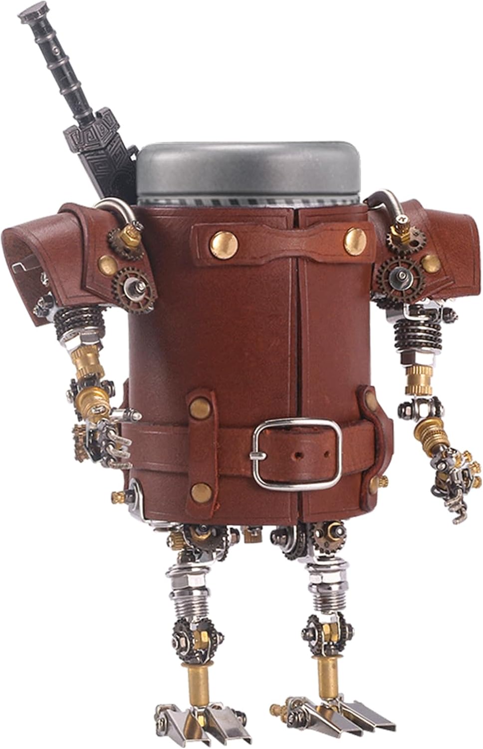 Adult 3D Metal Puzzle, Steampunk Style Pen Holder Metal Model Set, 3D Metal Puzzle Mechanical Pen Holder Building Blocks, DIY Mechanical Model Set, a high-end Gift for Men