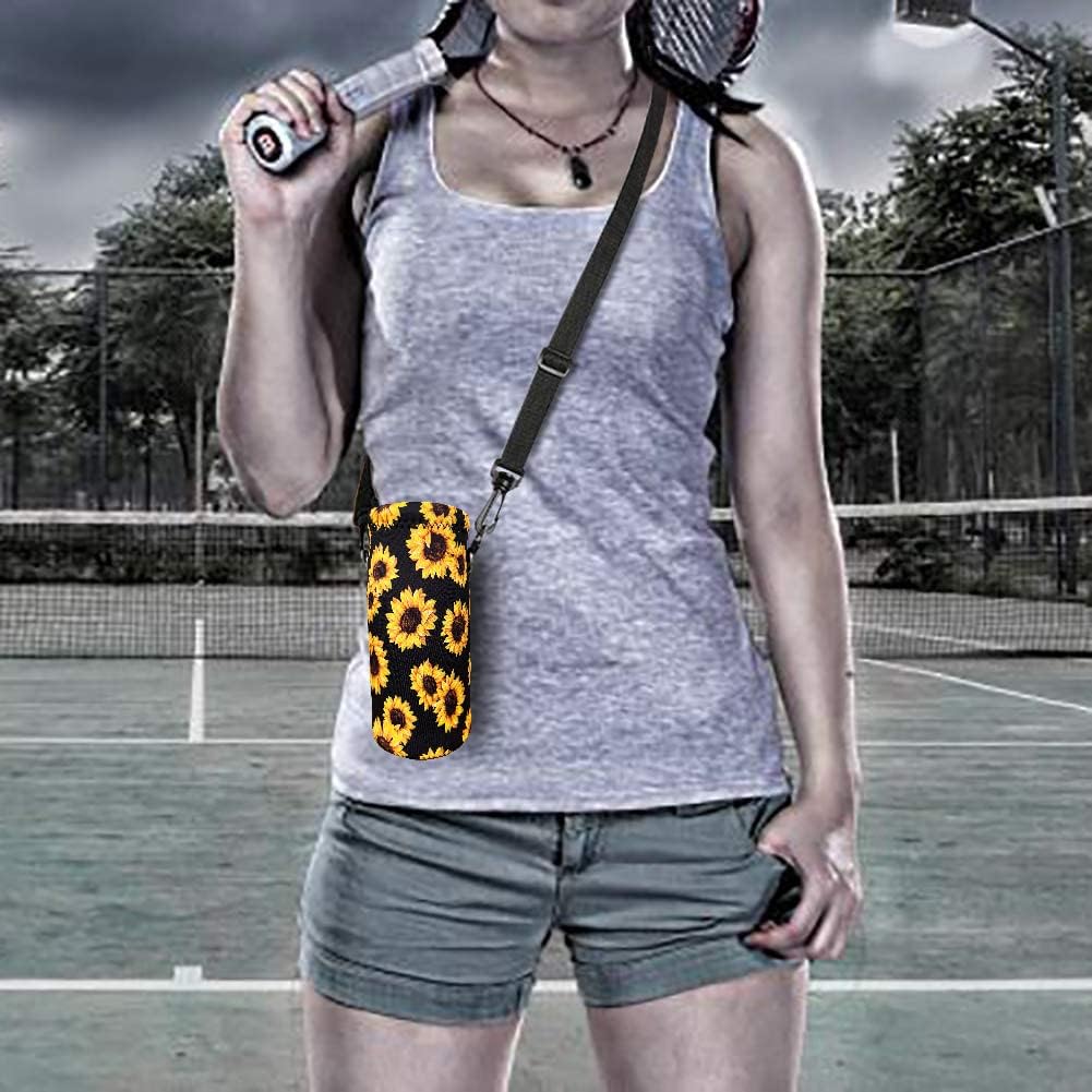 RICHEN Neoprene Water Bottle Carrier Bag with Adjustable Shoulder Strap,Insulated Water Bottle Cover for Stainless Steel/Glass/Plastic Bottles