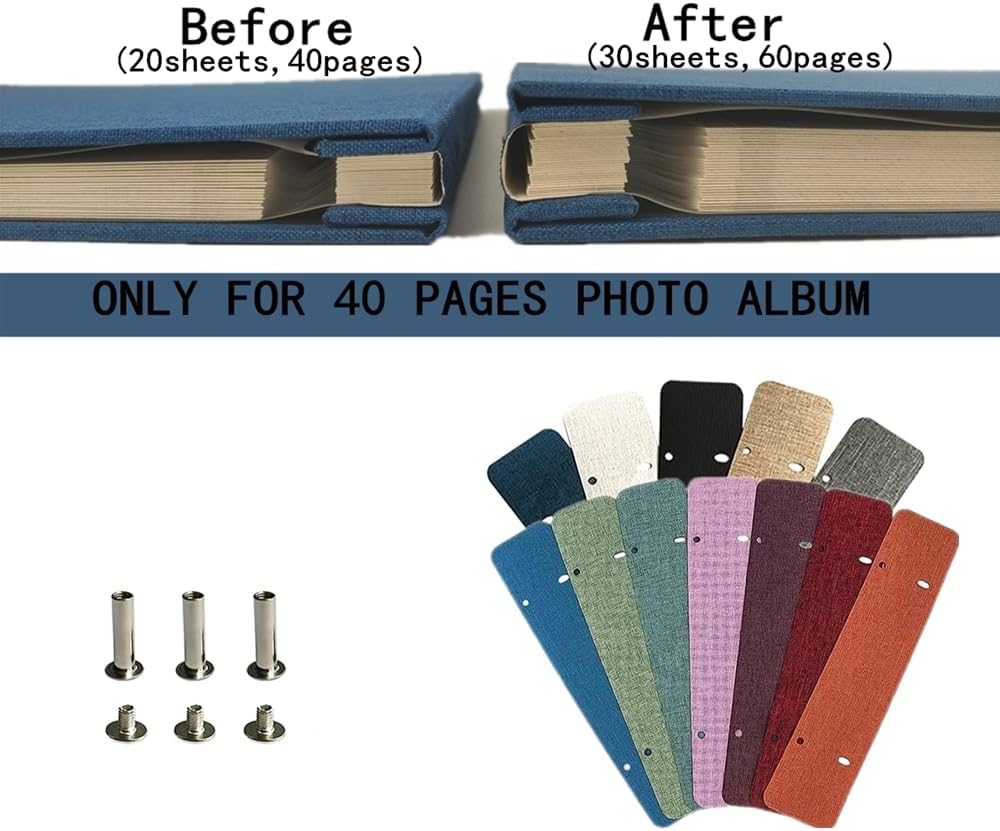 Semfalbuums Photo Album Refill Pages for Self Adhesive Scrapbook Magnetic Photo Albums 13.2x12.8 20 Pages