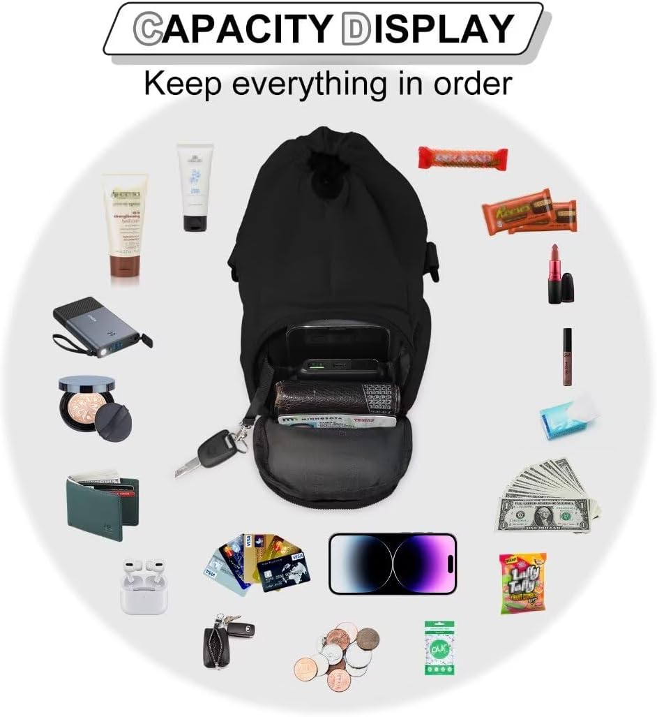 Water Bottle Holder with Strap, 4 Big Pockets with Compartment, 24oz/32oz/40oz Crossbody Water Bottle Carrier Bag