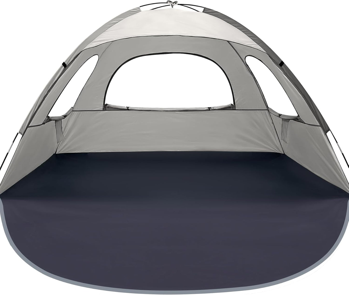 WhiteFang Beach Tent Anti-UV Portable Sun Shade Shelter for 3/4/6/8 Person, Extendable Floor with 3 Ventilating Mesh Windows Plus Carrying Bag, Stakes and Guy Lines
