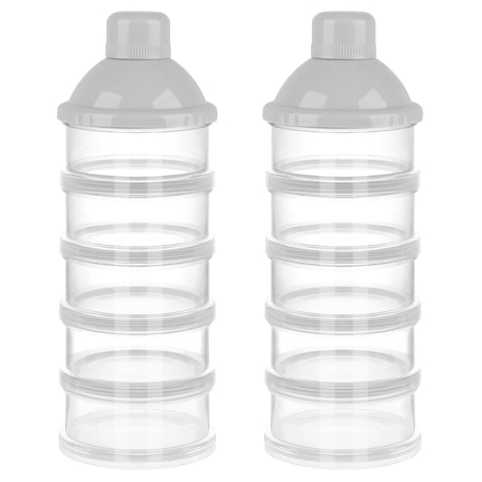 Accmor Formula Dispenser On The Go, 5 Compartments Stackable Formula Container for Travel, Baby Milk Powder Kids Snack Container, BPA Free