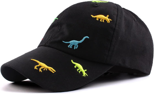 JANGANNSA Dinosaur Boys Girls Caps Embroidery Baby Baseball Caps Cotton Infant Toddler Kids Hat Spring Summer Autumn 2-6Y