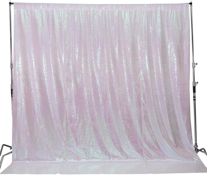 Juya Delight 6FT X 8FT Non-Transparent Sequin Photography Backdrop for Birthday Party Wedding Decoration (Iridescent)