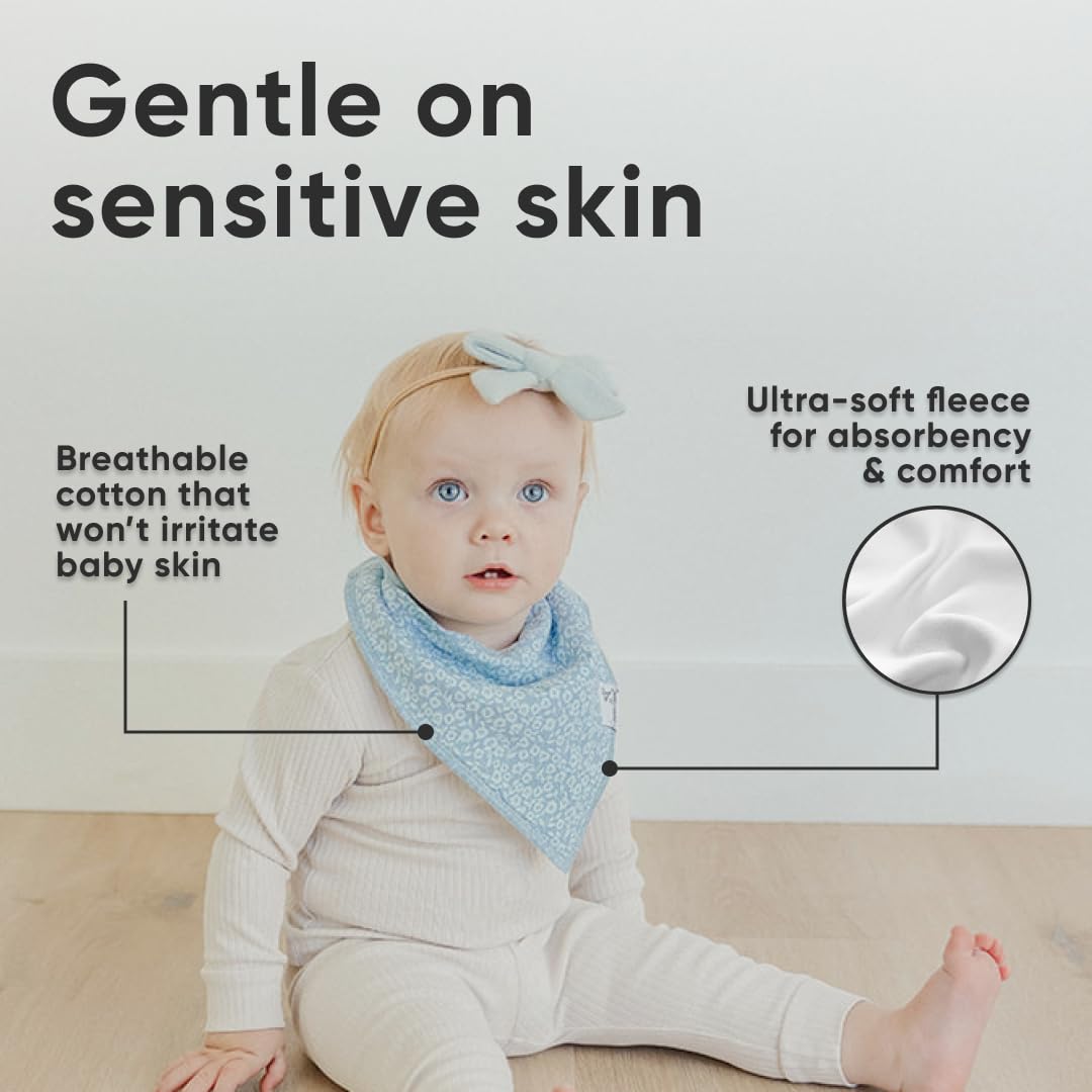 Copper Pearl 6 Pack Soft Cotton Baby Bibs for Drooling and Teething, Absorbent Drool Bibs for Baby Girl, Adjustable to Fit Newborns to Toddlers, Tons of Styles (Sophie Set)