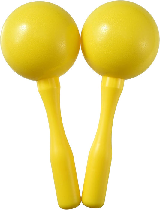 Maracas for Kids Adults, 8 Inch, Set of 2, Yellow