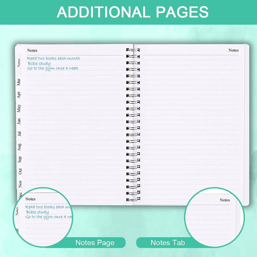 2025-2026 Planner - Weekly & Monthly Planner Runs Jul 2025 to Jun 2026, 6.25" x 8.25", 12 Monthly Tabs, 14 Notes Page, Plastic Pocket, Flexible Cover with Twin-Wire Binding, Planners 2025-2026