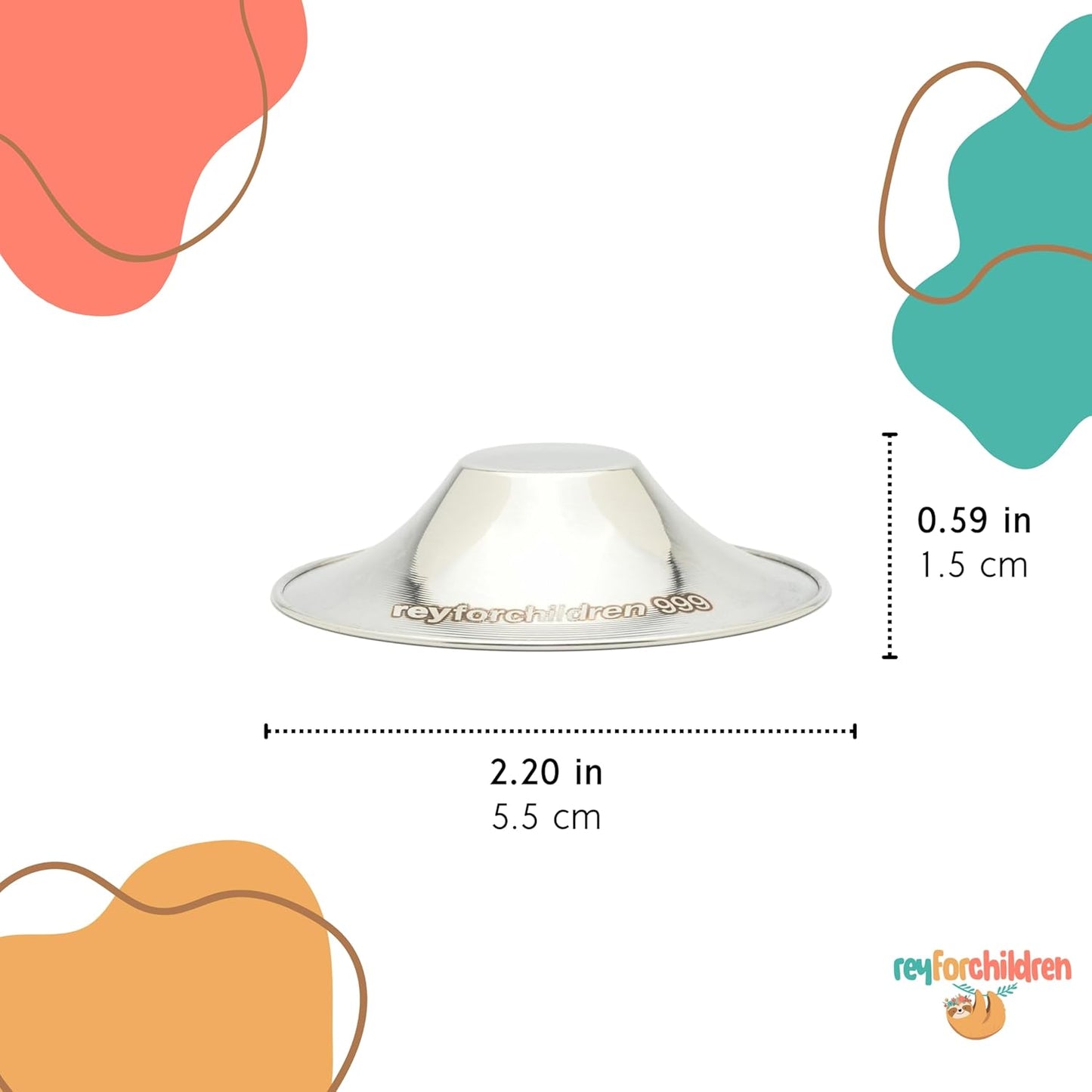 RFC Silver Nursing Cups - 999 Silver Nursing Pad - Nipple Shield Kit for Nursing Newborn - Breastfeeding Essentials - Nipple Cover Breastfeeding - with Silicone Ring & Cleaning Scotch & Case (XL)