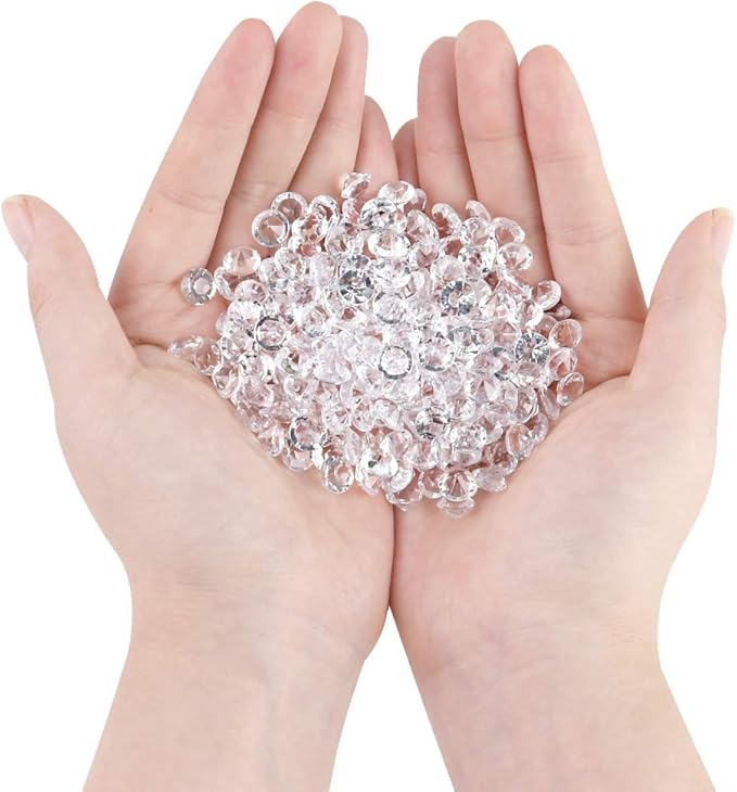 FUTUREPLUSX Fake Diamonds, 2000 PCS Mini Loose Diamonds Fake Crystals Rhinestones for Vase Fillers Wedding Bridal Shower Party Table Centerpiece Arts & Crafts Decor