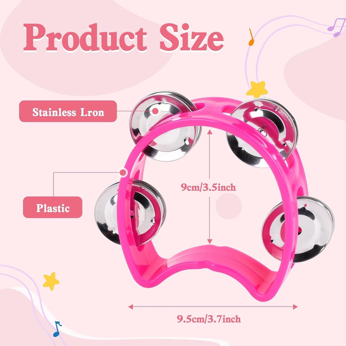 36PCS Multicolored Tambourines for Kids - 4 Bells Handheld Musical Instruments and Noise Makers Perfect for School Supplies Church Kindergarten Weddings Christmas Parties and Group Performances