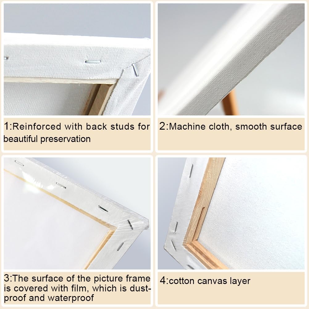 WEBEEDY 10 Pcs Sip and Paint Canvas Set Pre Drawn for Painting, Valentines Painting Kit for Couples Date Night, Art Painting Supplies, Home Date Night Activity, Sip Party Decor, 203x245mm/8x10