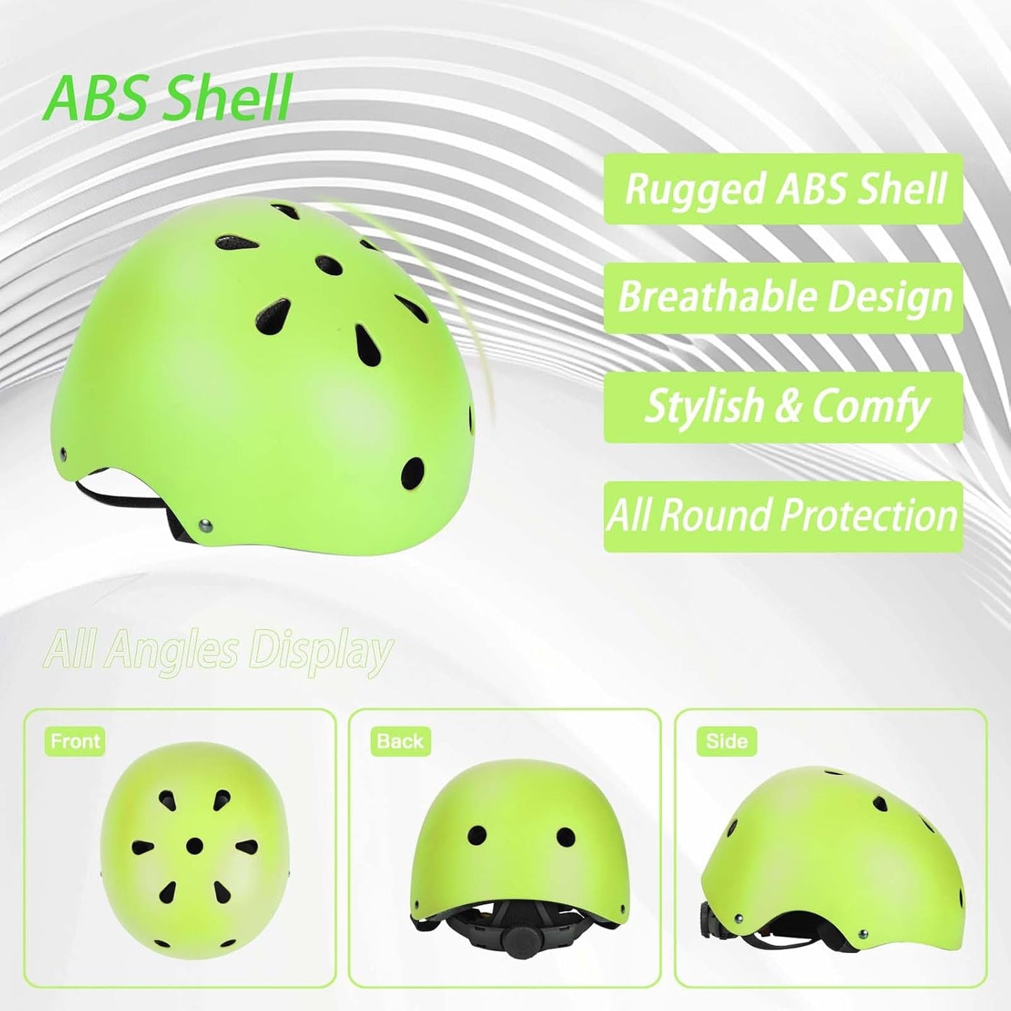 Kids Bike Helmet Set Adjustable Helmet for Ages 3-15 Kids Toddler Boys Girls Youth, Multi-Sport Bicycle Skateboarding Football Rollerskating Scooter Rollerblade Balance Bike Helmets